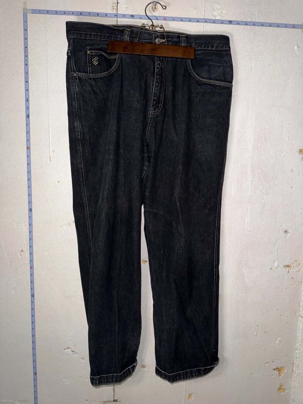 Vintage Rocawear Baggy Wide Leg Jeans Faded Black Size 40